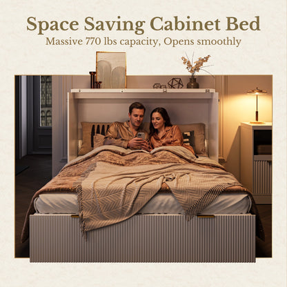 Premium Terra - Twin Cabinet Bed - Fluted - Dark Walnut