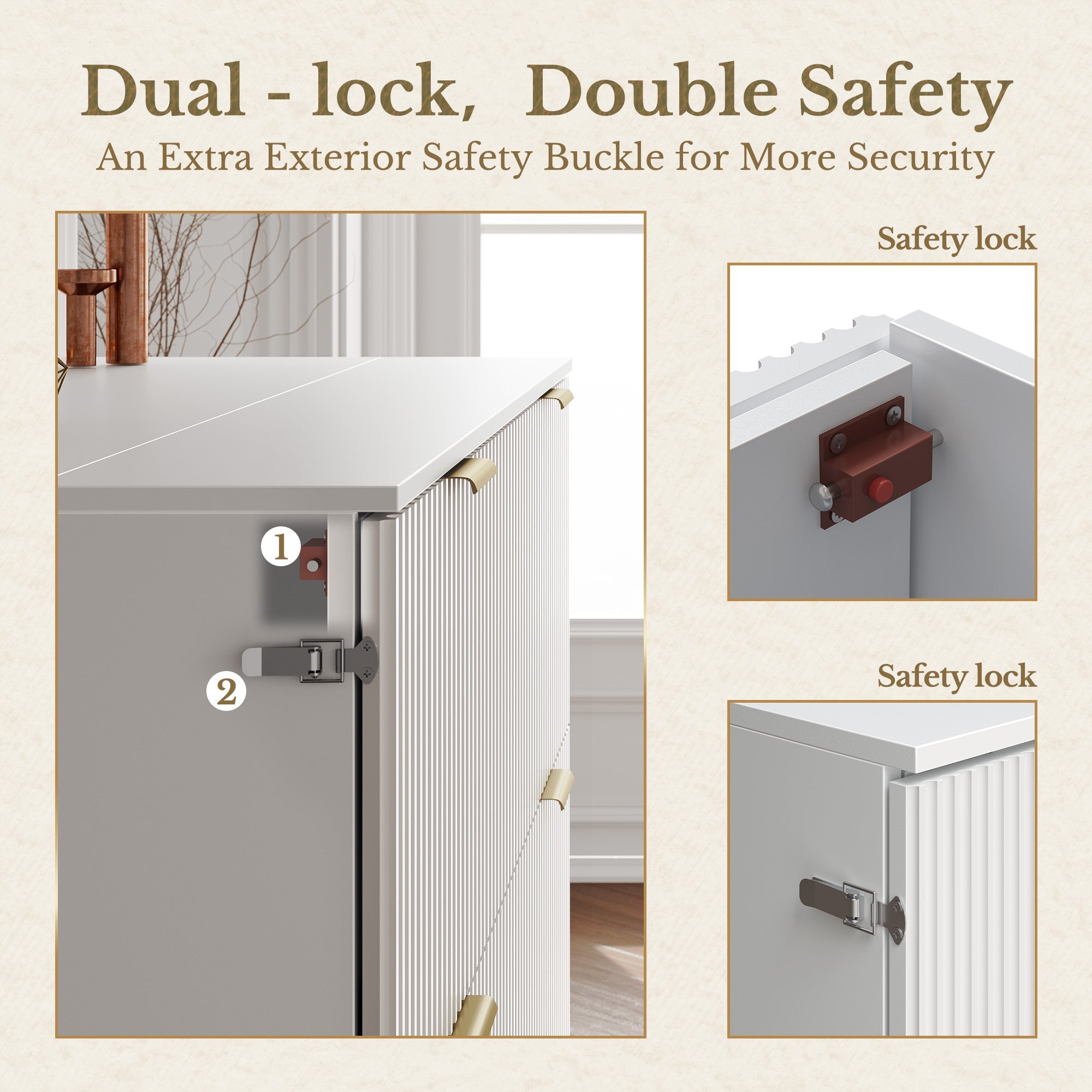 Premium Terra - Twin Cabinet Bed - Fluted - Dark Walnut