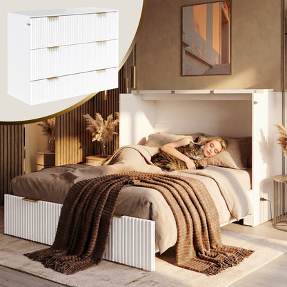 Premium Terra - Twin Cabinet Bed - Fluted - White