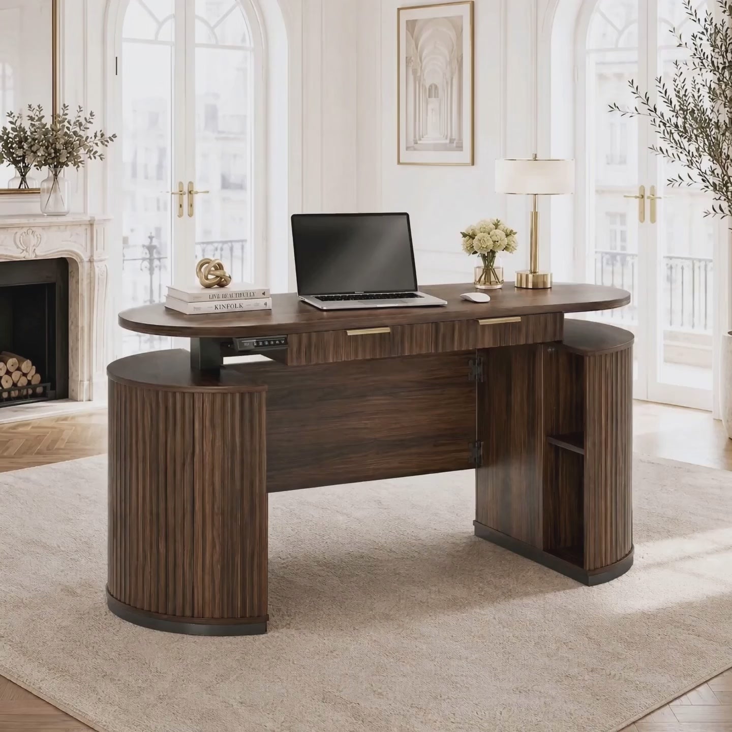 Load video: 63" Premium Santal Standing Desk
