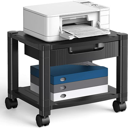 Printer Stand with Cable Management and Storage Drawer - 