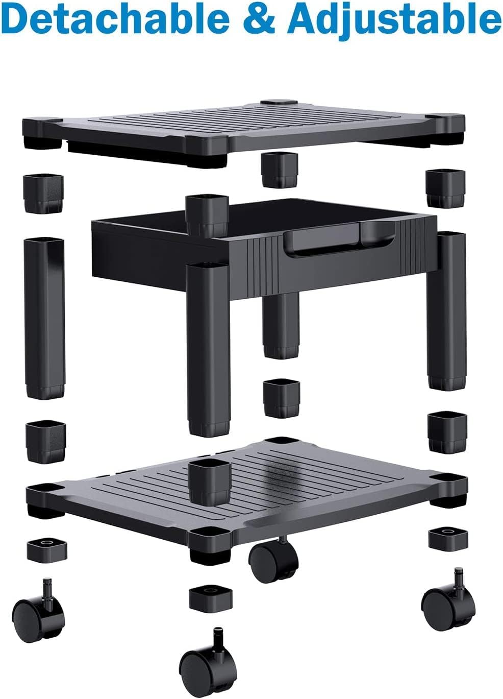 Printer Stand with Cable Management and Storage Drawer - 