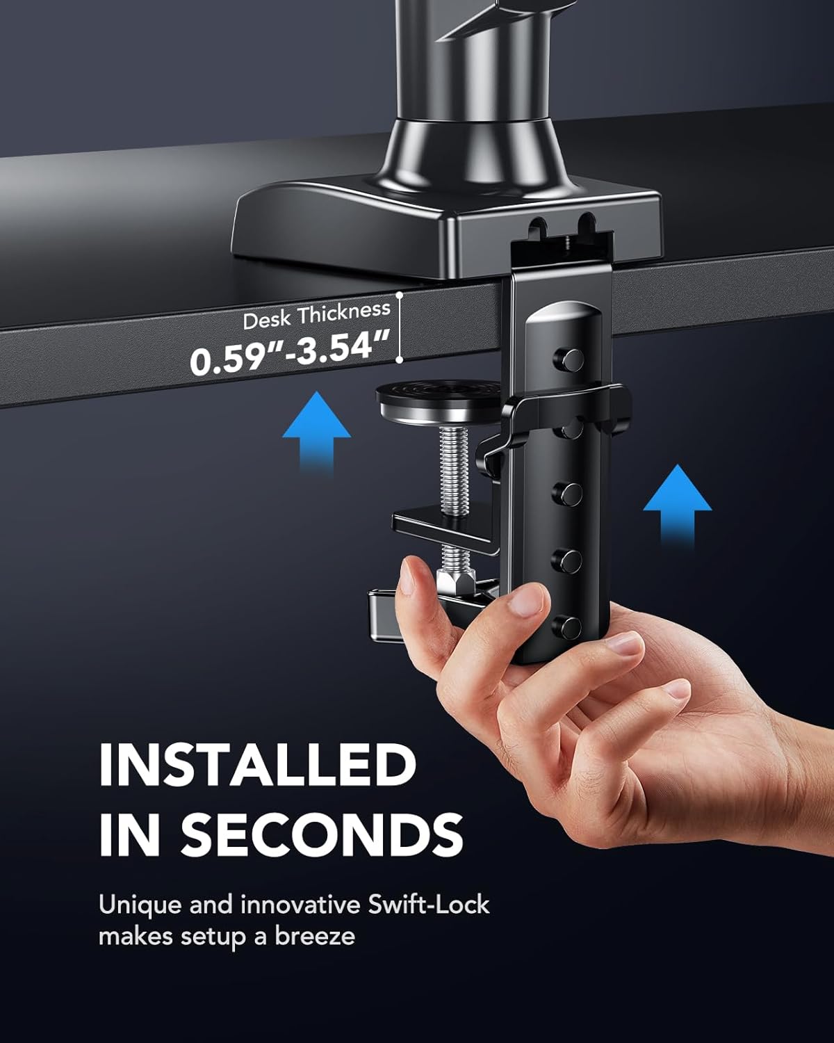 SS6 Essential Single Monitor Mount - White