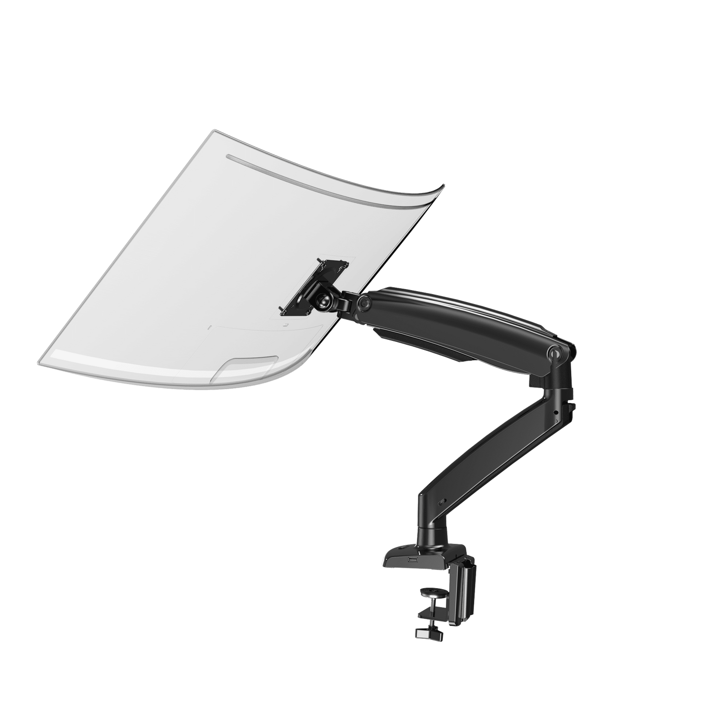 SS7 Single Monitor Arm with USB Ports - White