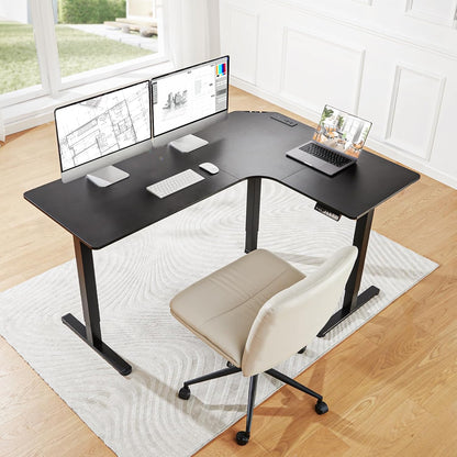 Standard L - Shaped Standing Desk - Black