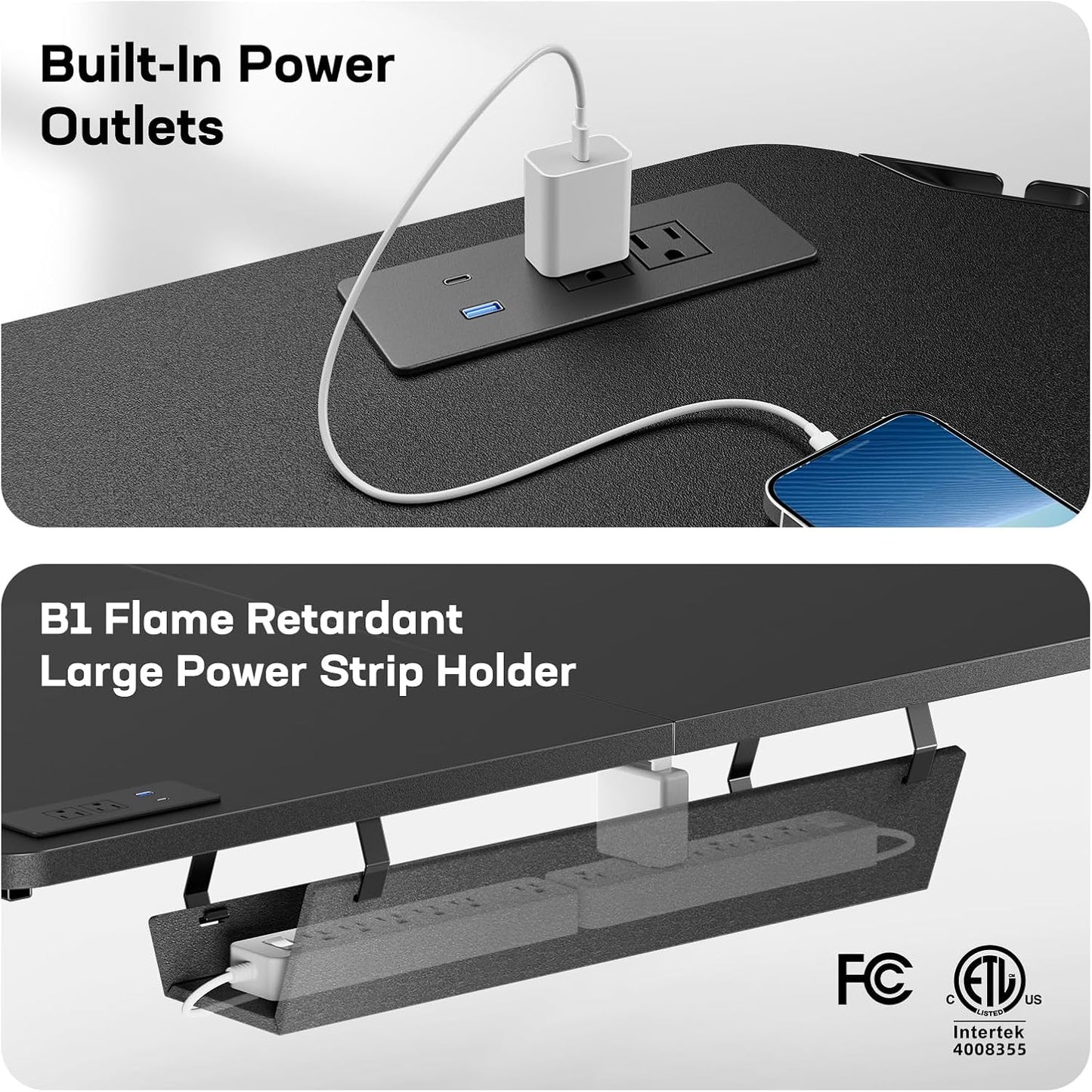 Standard L - Shaped Standing Desk - Black