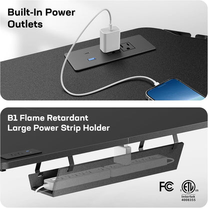 Standard L - Shaped Standing Desk - Black