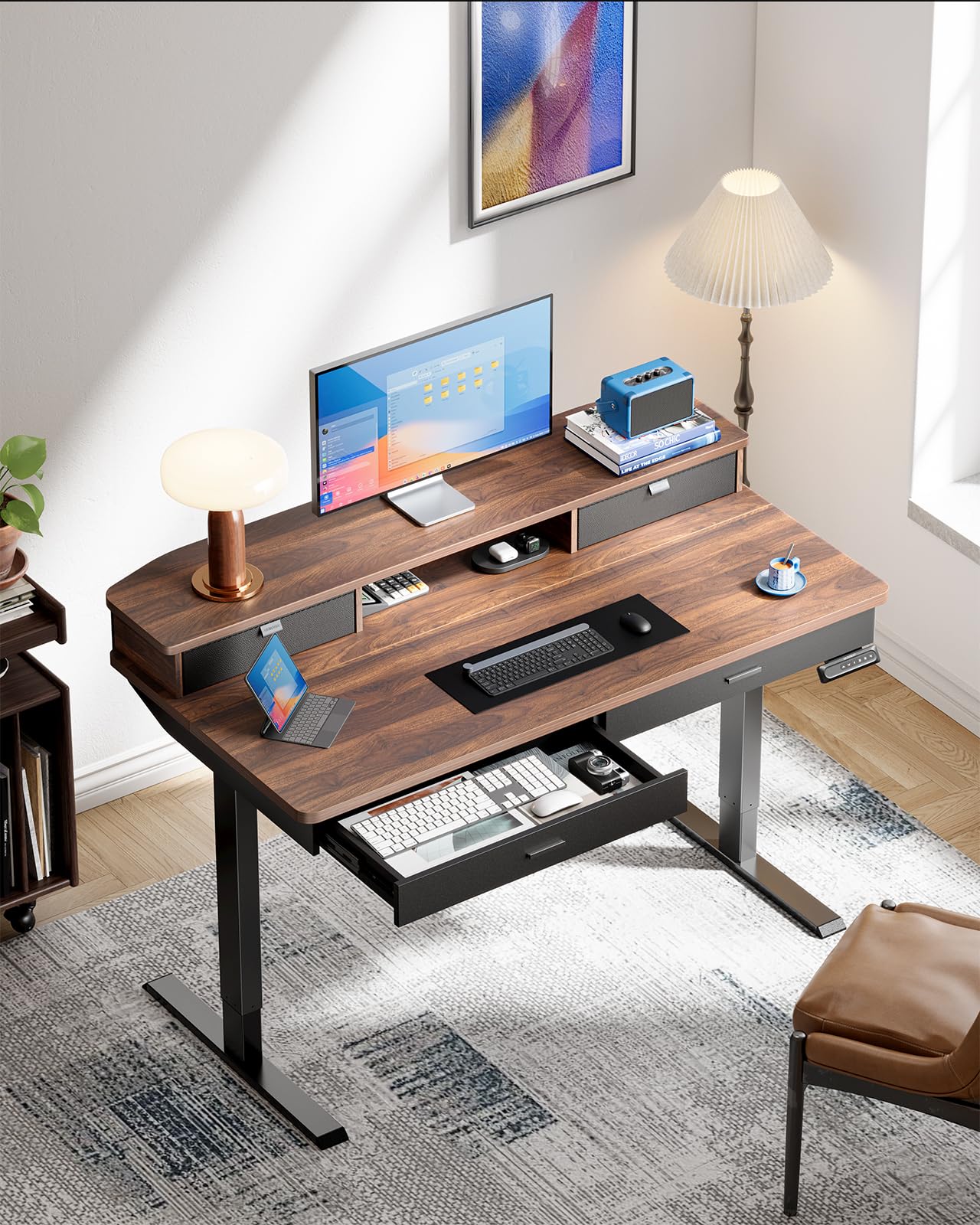 Standing Desk with 4 Drawers - 48 x 30 inch