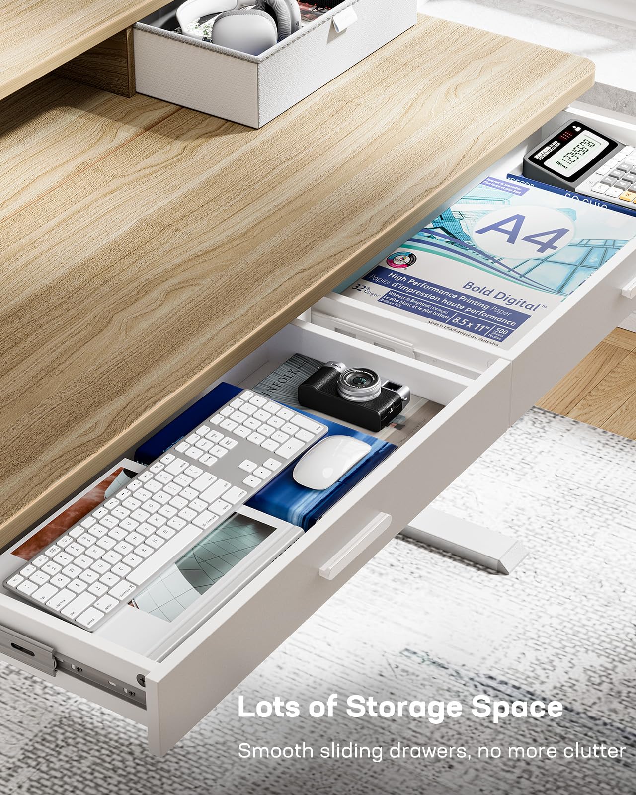 Standing Desk with 4 Drawers - 48 x 30 inch