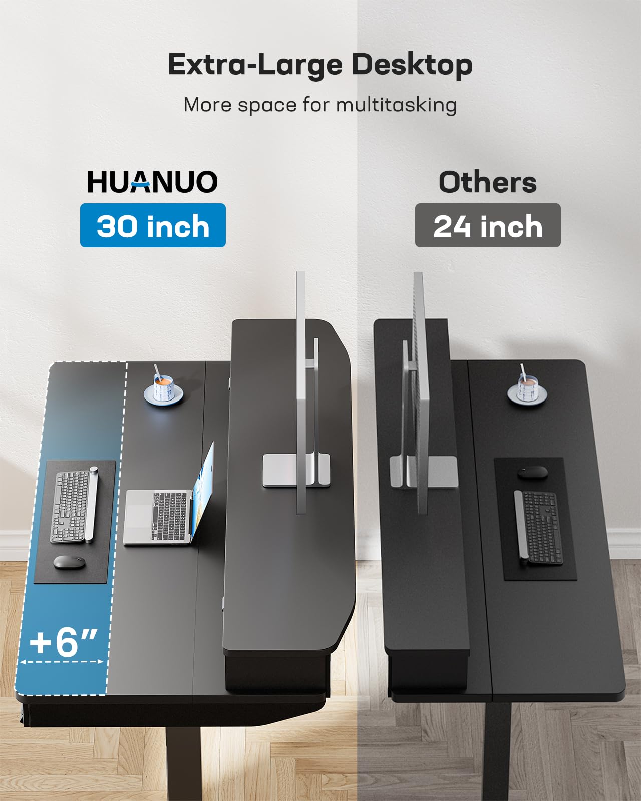 Standing Desk with 4 Drawers - 48 x 30 inch