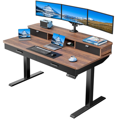 Standing Desk with 4 Drawers - 55 x 30 inch