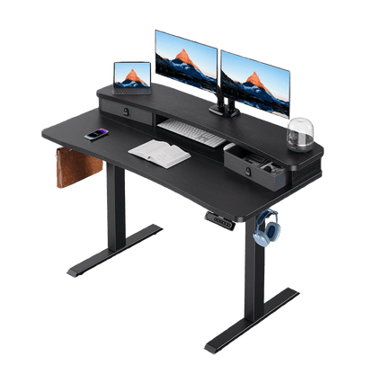 Standing Desk with Dual Riser & Drawers - 48" x 24"
