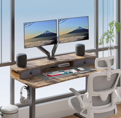 Standing Desk with Dual Riser & Drawers - 48" x 24"