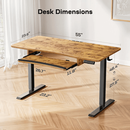 Standing Desk with Large Keyboard Tray (Copy) - 55" x 24"