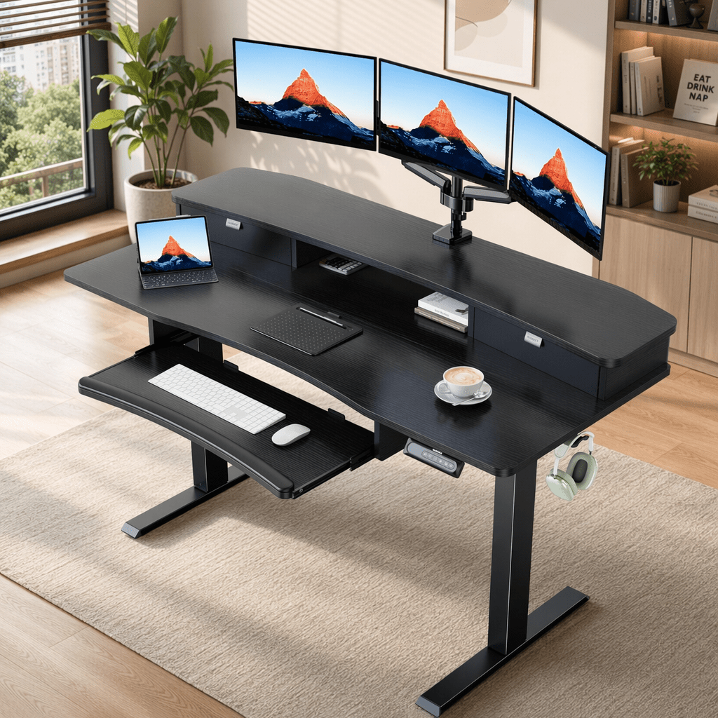 Standing Desk with Storage & Keyboard Tray222 - 48" x 26"