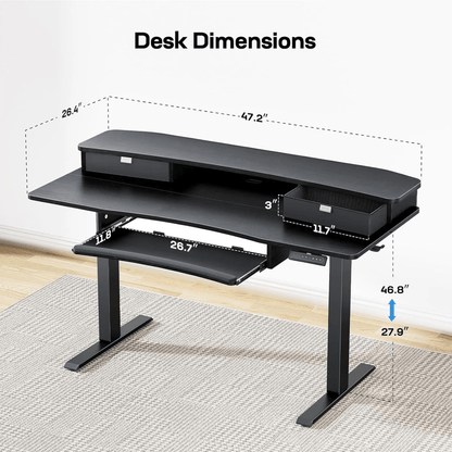 Standing Desk with Storage & Keyboard Tray222 - 48" x 26"