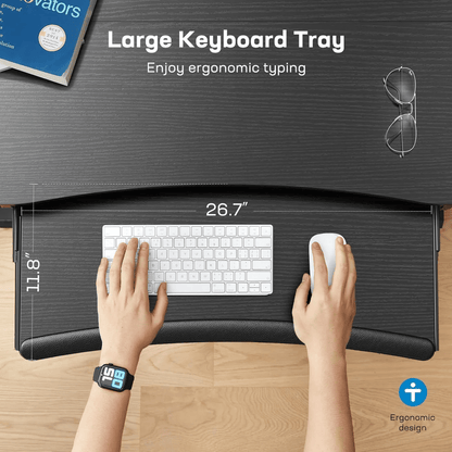 Standing Desk with Storage & Keyboard Tray222 - 48" x 26"