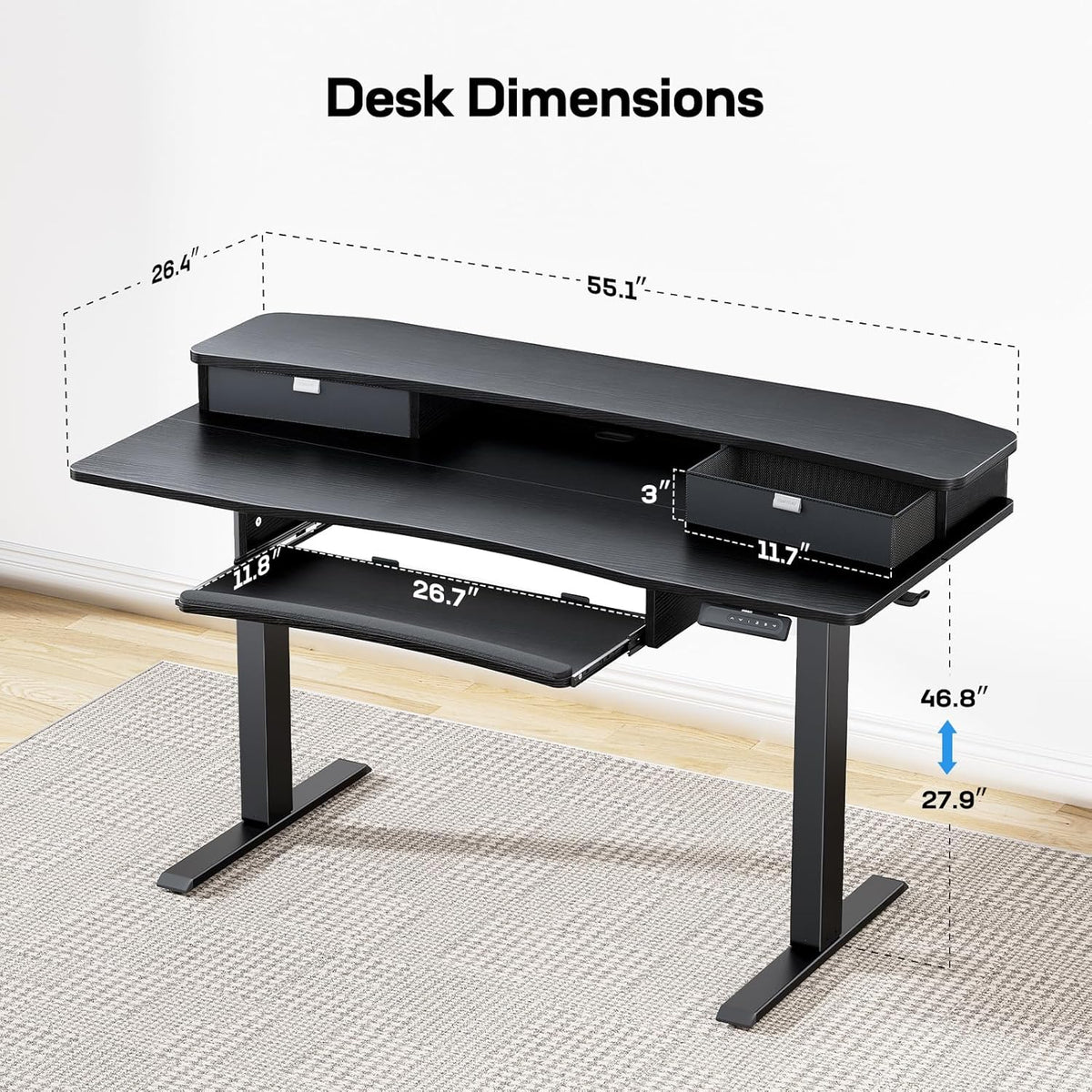 Storage Series Standing Desks - + Arc board & Drawers