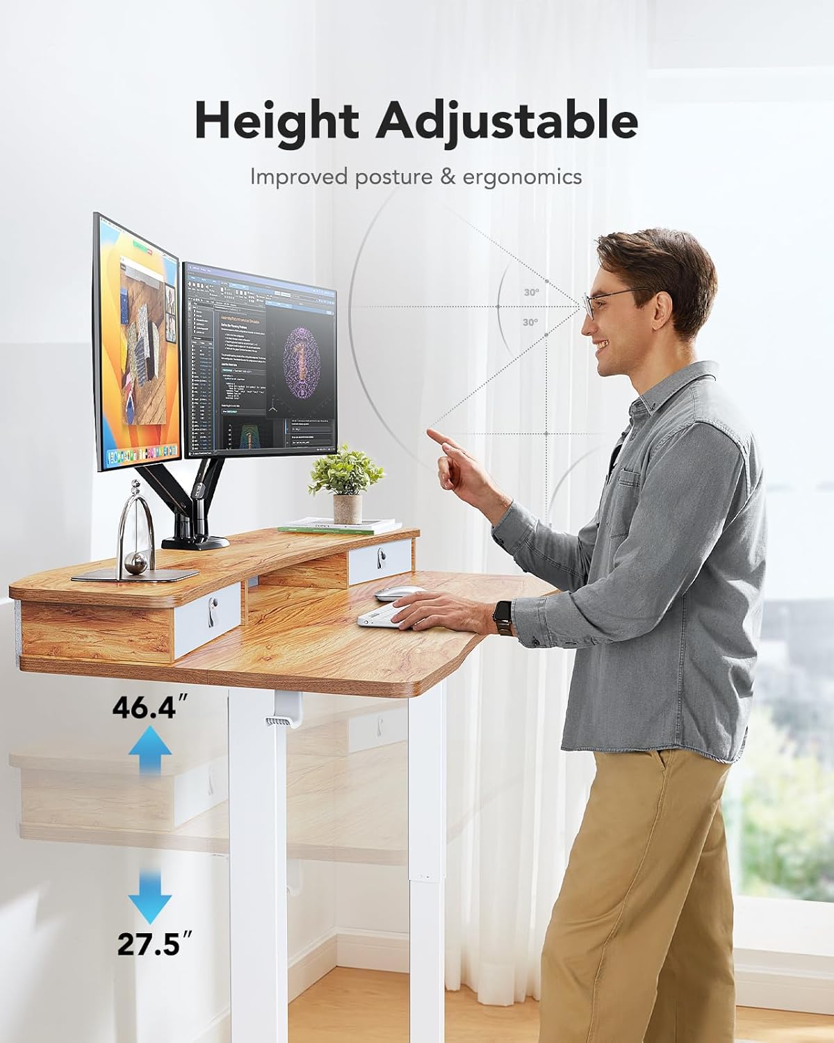Storage Series Standing Desks - + Arc board & Drawers