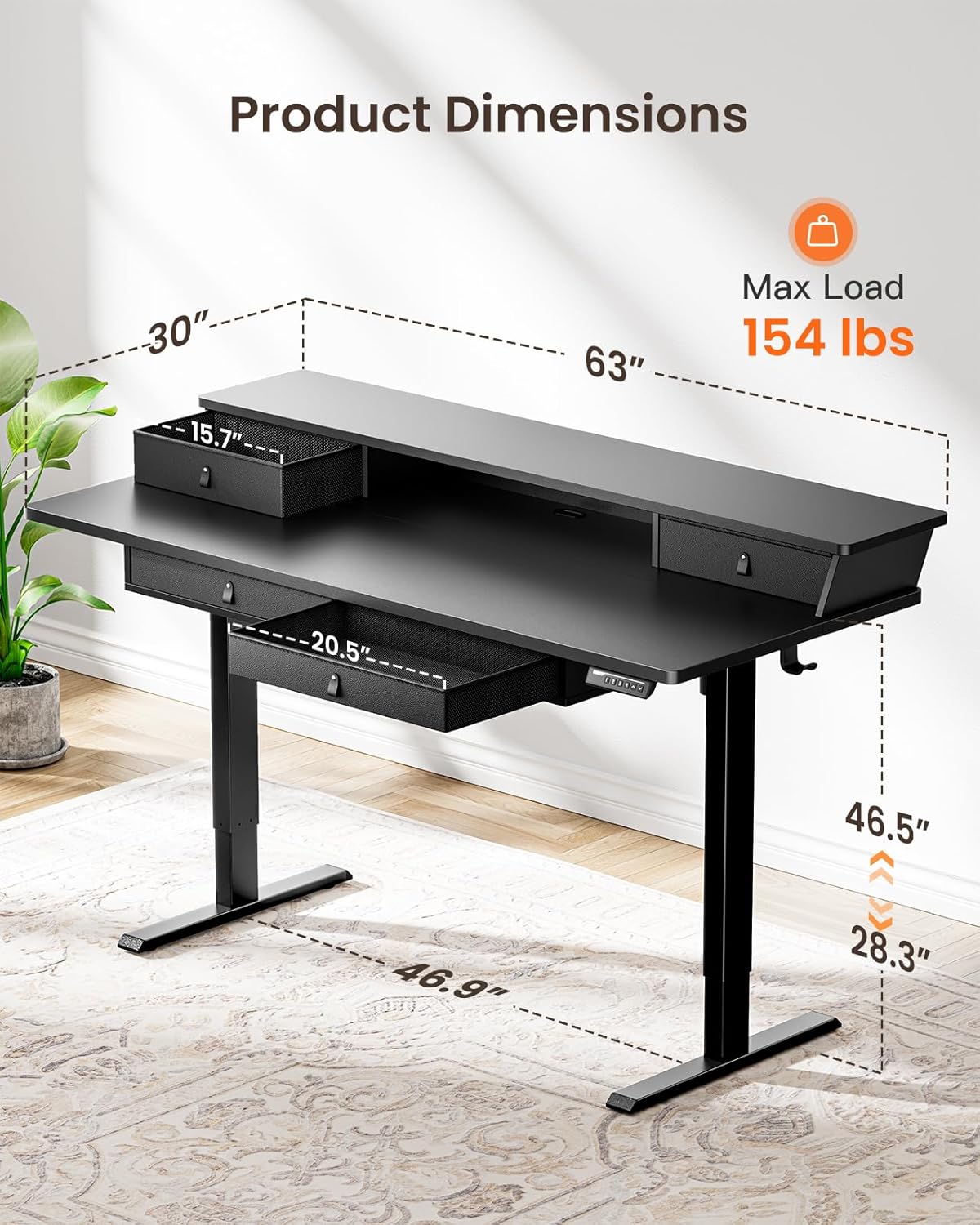 Storage Series Standing Desks - + Arc board & Drawers