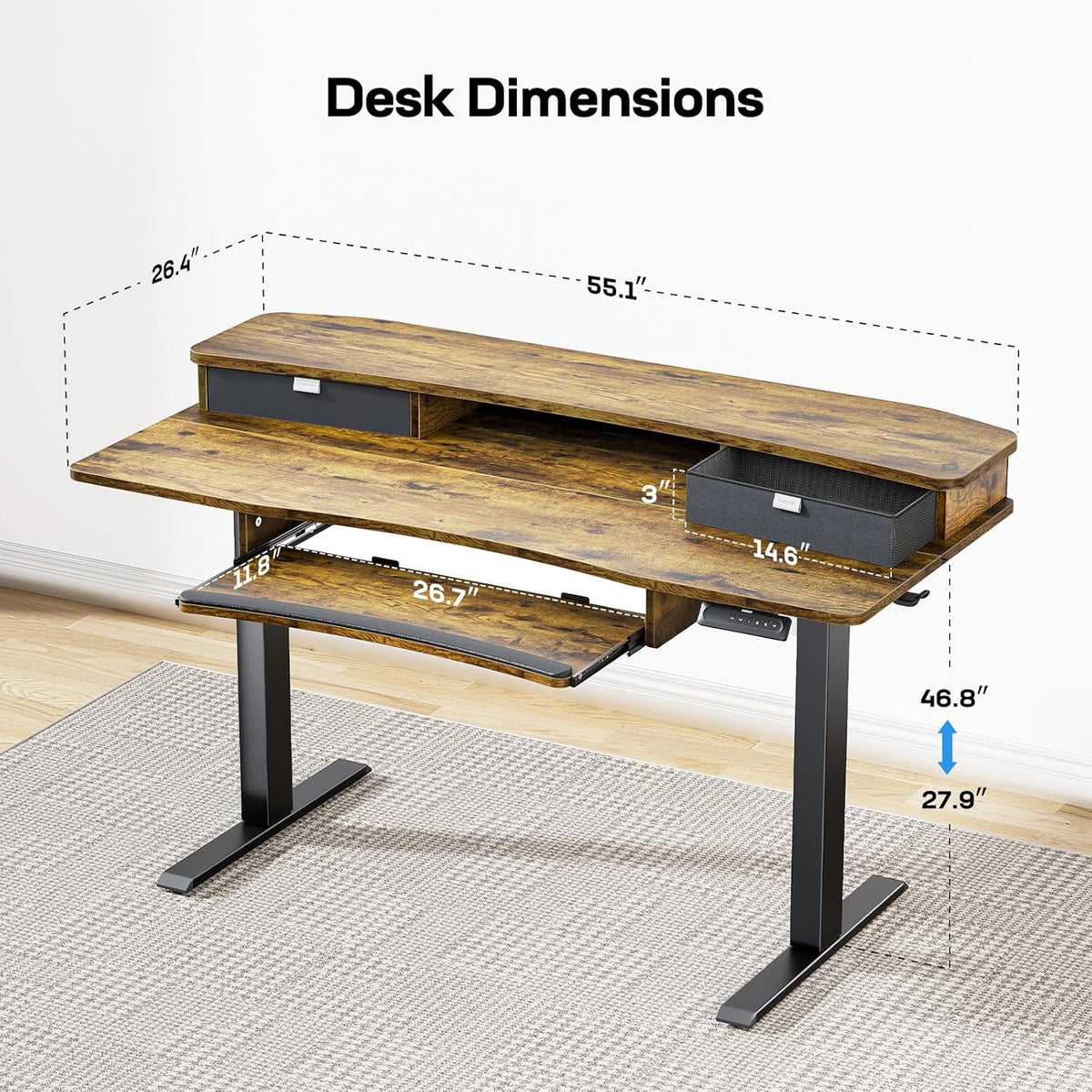 Storage Series Standing Desks - + Arc board & Drawers