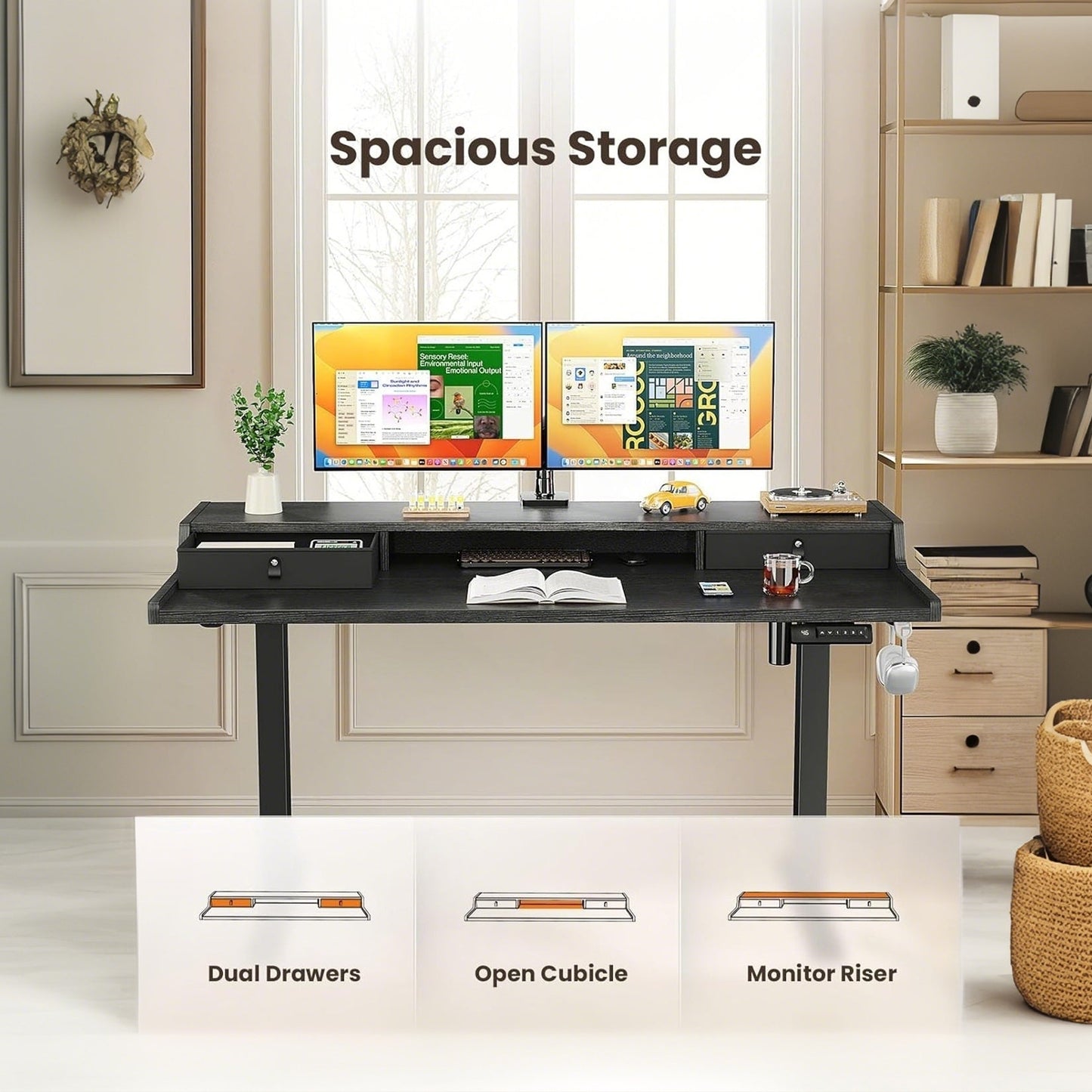 Storage Series Standing Desks - + Drawers