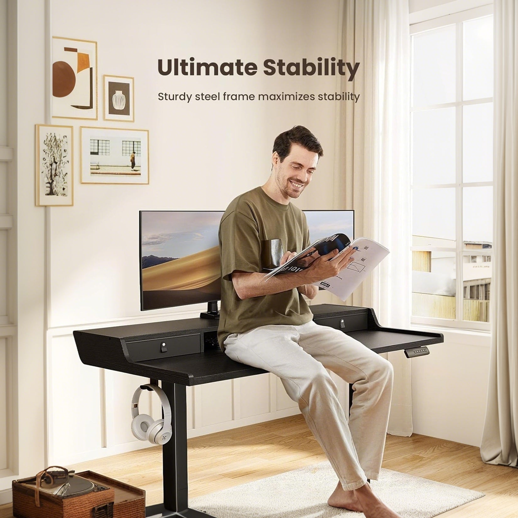 Storage Series Standing Desks - + Drawers