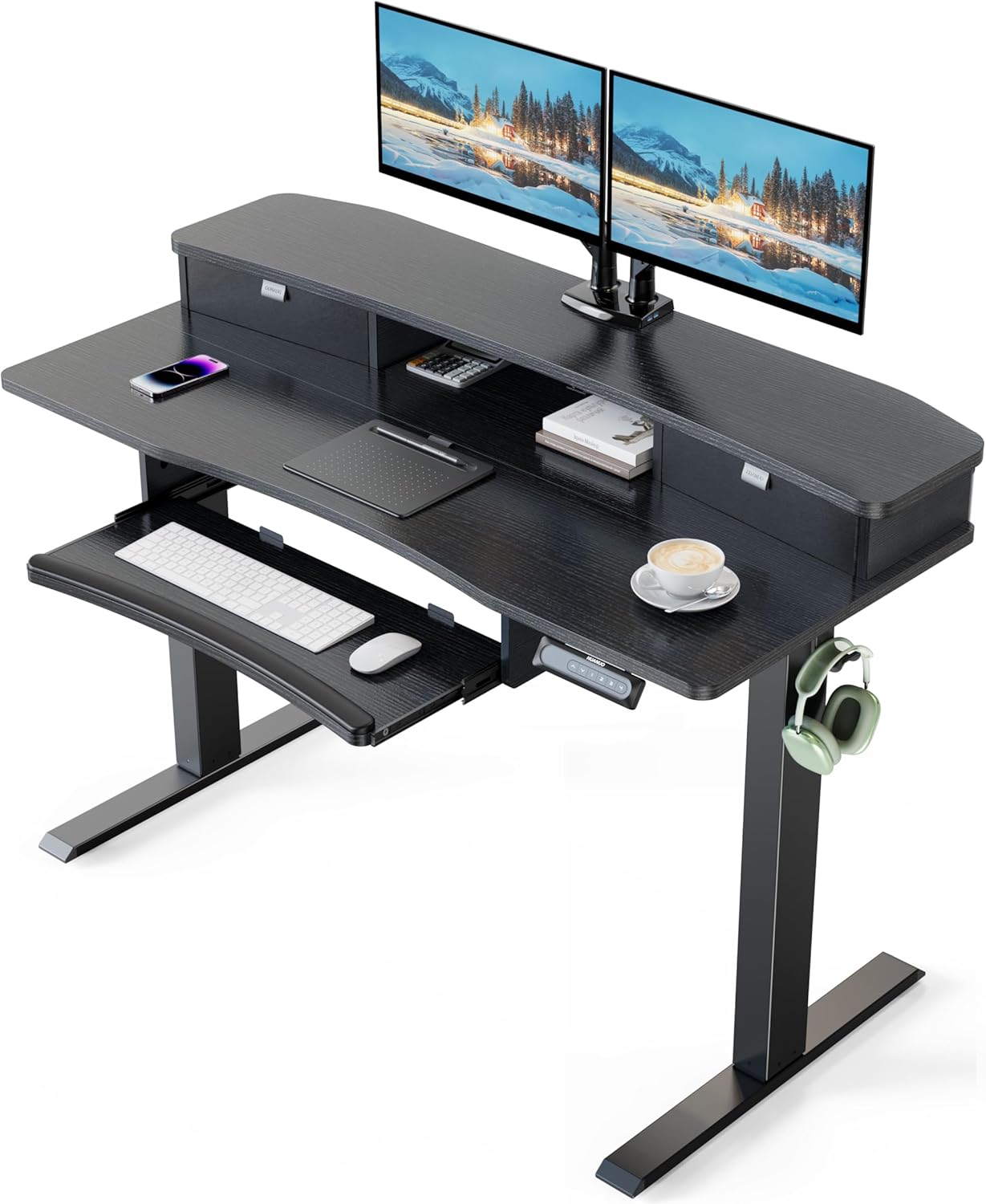 Storage Series Standing Desks - + Drawers & Keyboard Tray