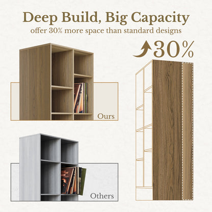 73'' Corner Bookshelf + 73'' Fluted Bookshelf/ Fluted - Natural Oak