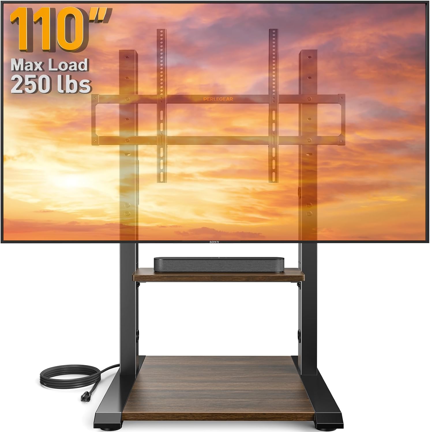 Titan Heavy - Duty Mobile TV Stand - Upgraded with Remote - Controlled Lift
