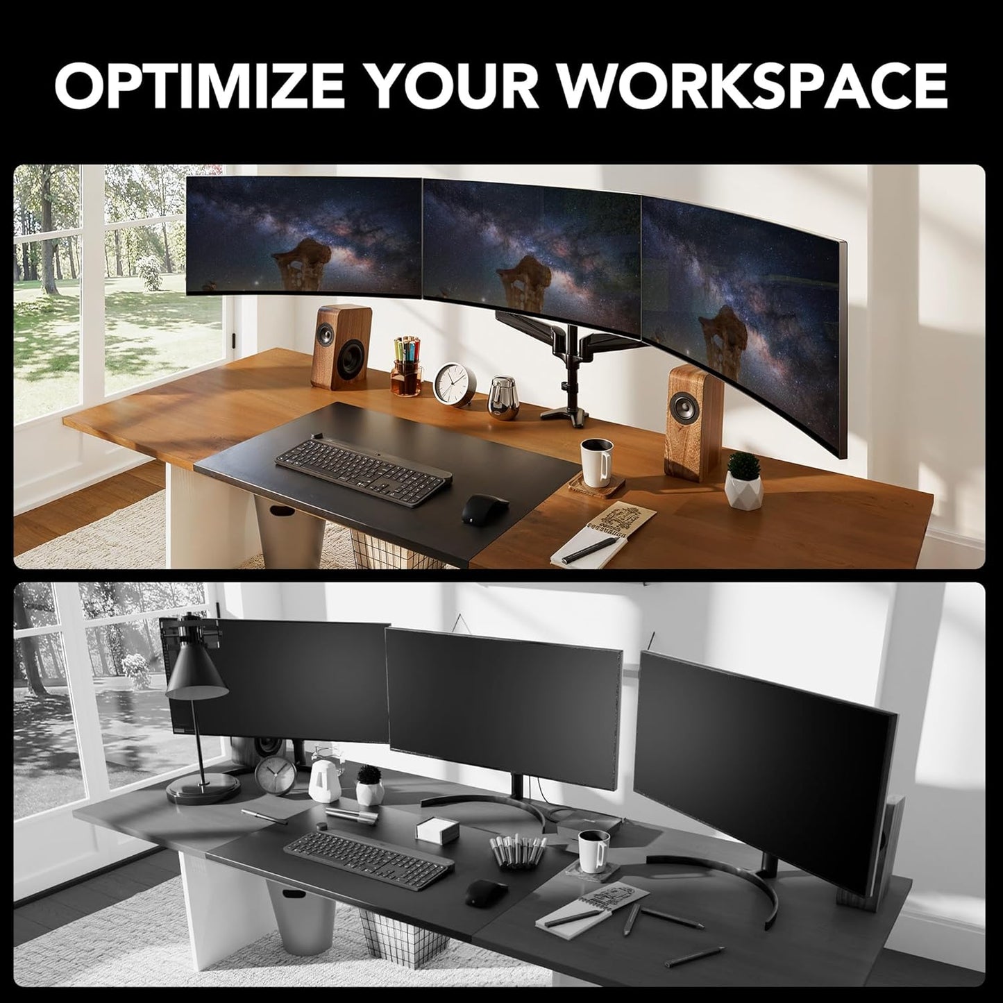 TS3 Triple Monitor Mount - Black - 