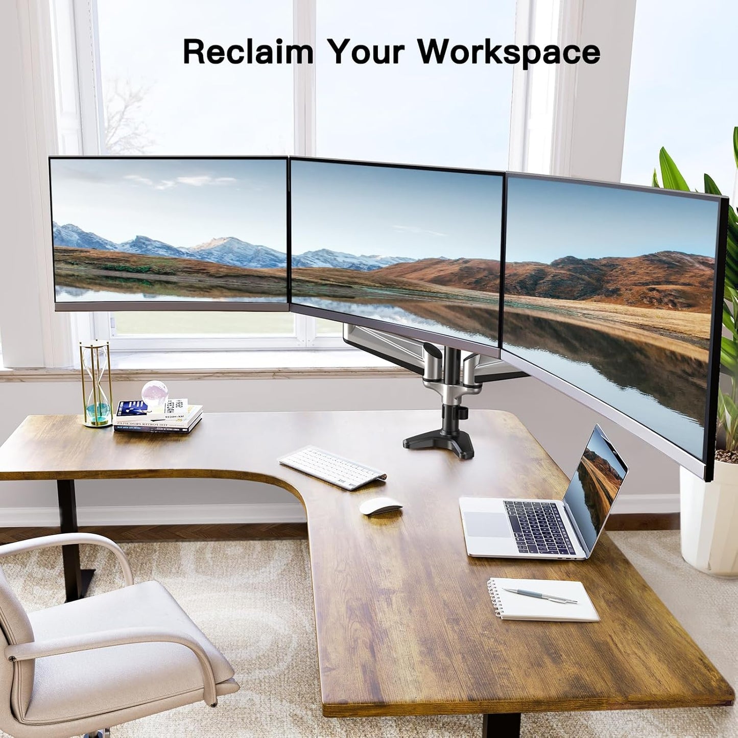 TS3 Triple Monitor Mount - Silver - 