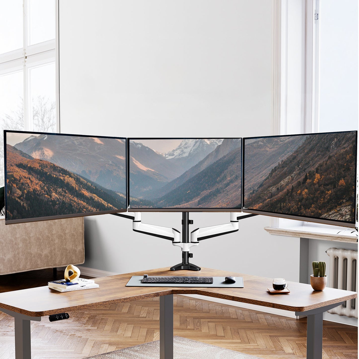 TS3 Triple Monitor Mount - White - 