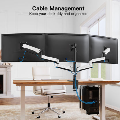 TS3 Triple Monitor Mount - White - 