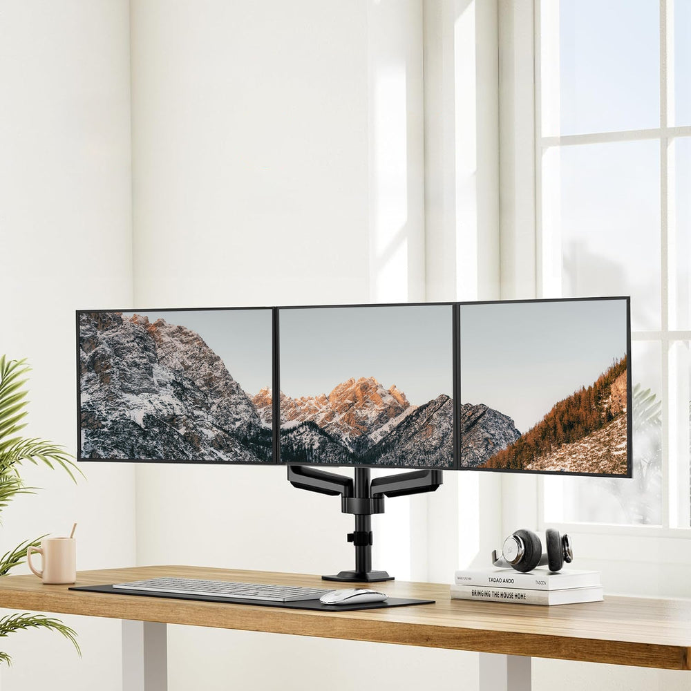 Triple Monitor Mount | 360° Rotation & 17.6lb Support – HUANUO