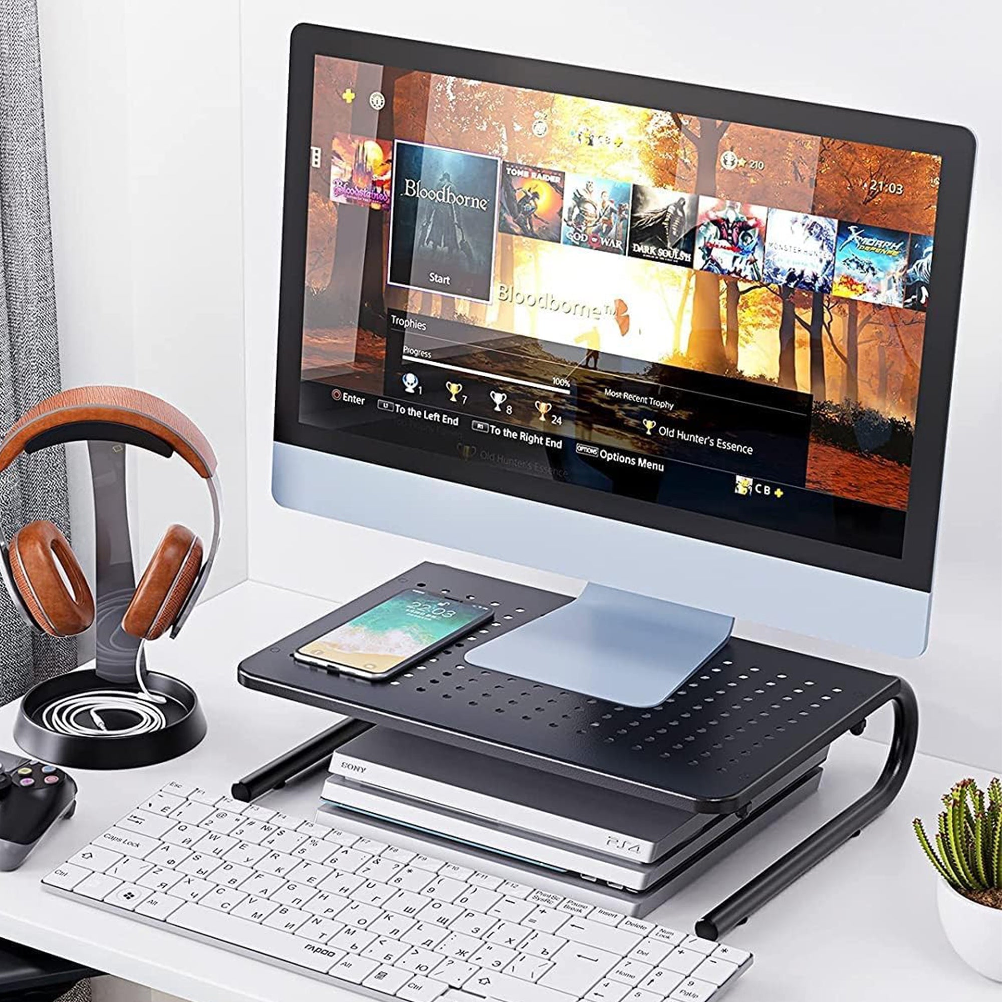 U-Shaped Monitor Riser - Black