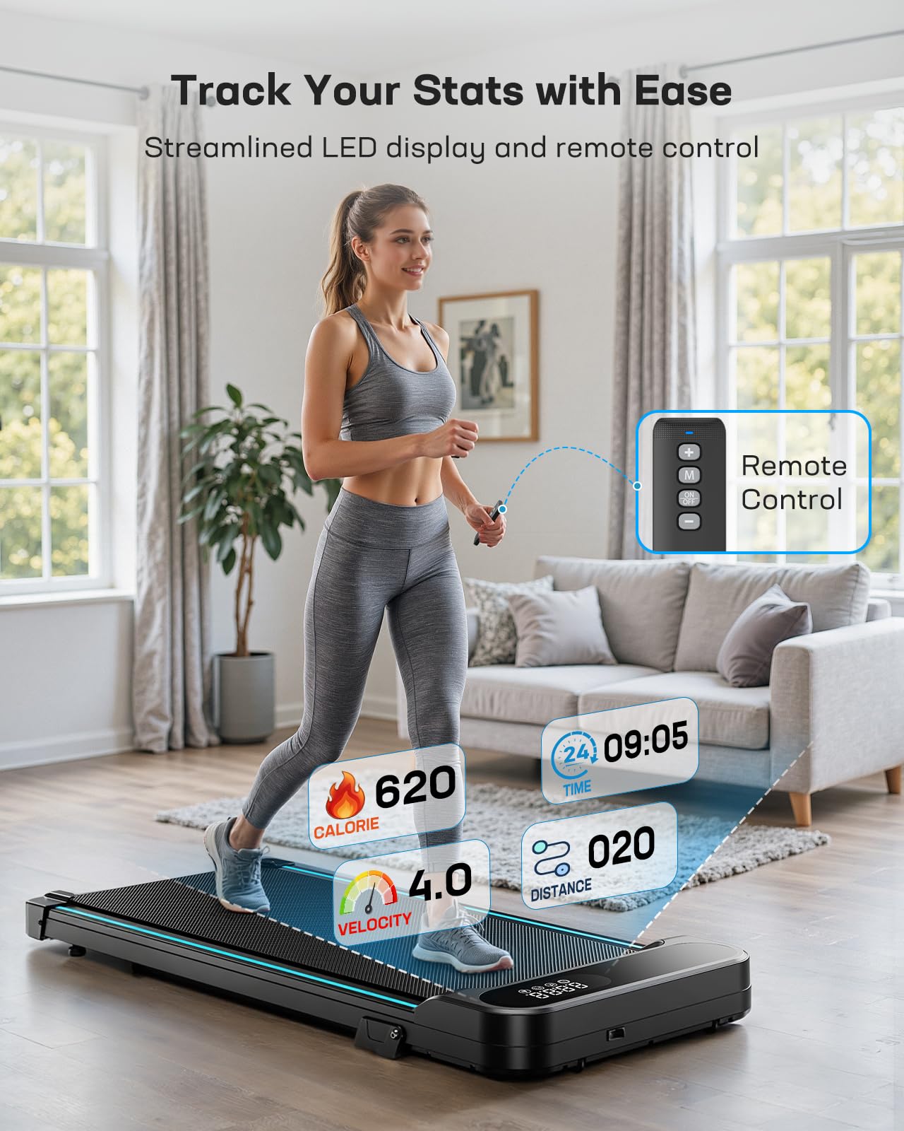 Walking Pad with 5° Incline - Black