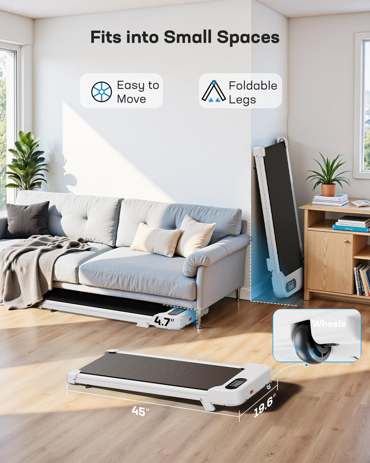 Walking Pad with 5° Incline - Black