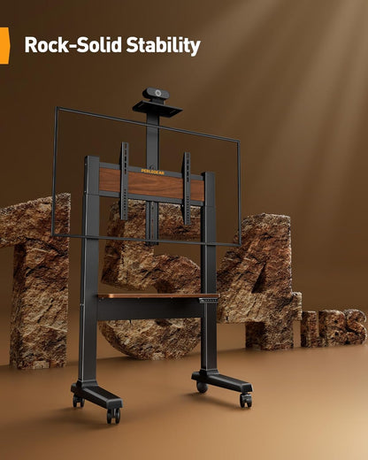 Walnut - Accent Mobile TV Stand - Upgraded with Lift Control Panel