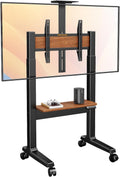 Walnut - Accent Mobile TV Stand - Upgraded with Lift Control Panel
