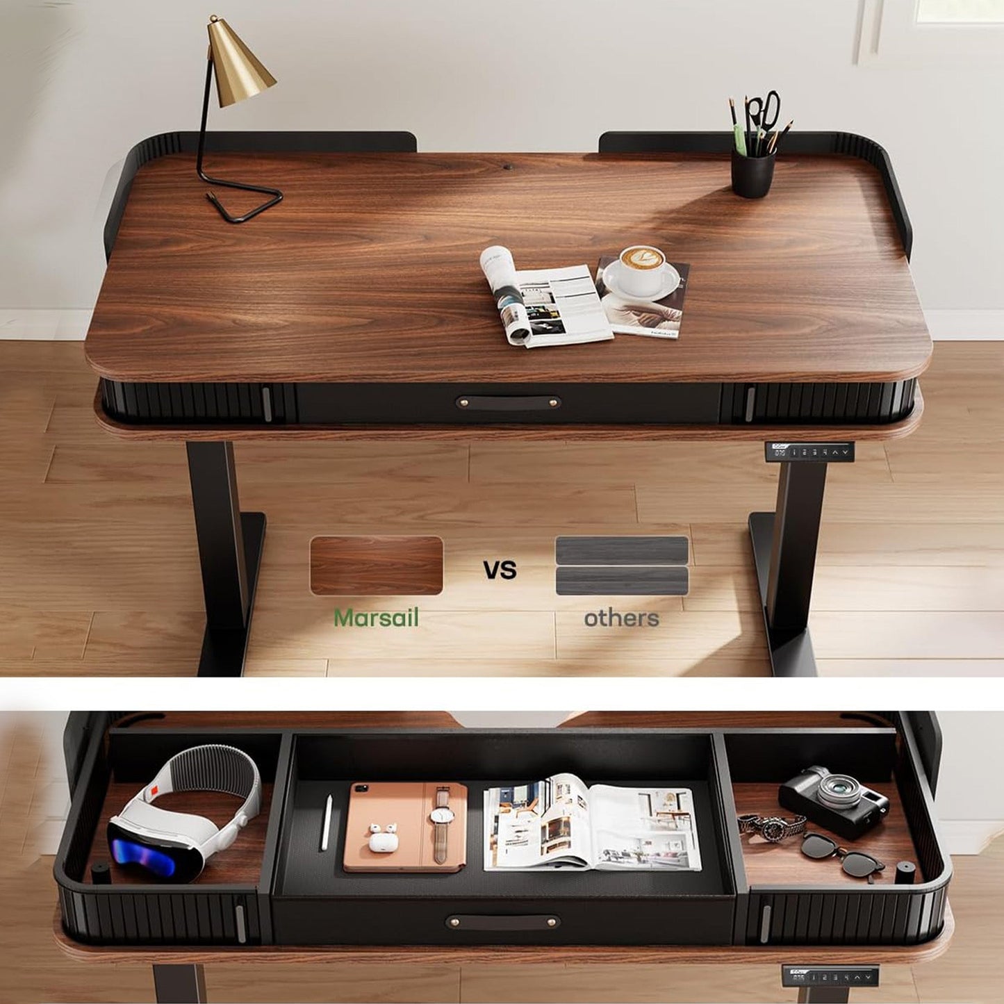 Whole Piece Standing Desk with Drawer - 48" x 24"