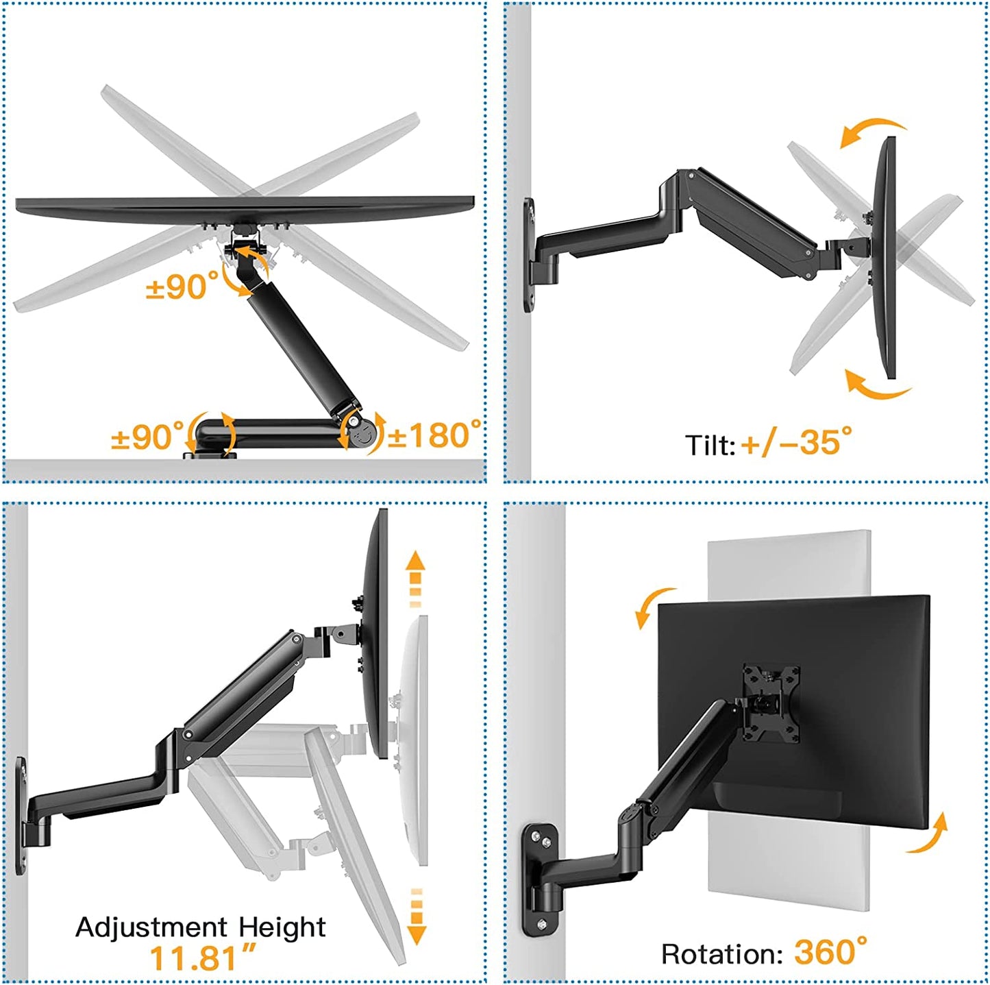 Monitor Wall Mount For 17" To 32" Screens