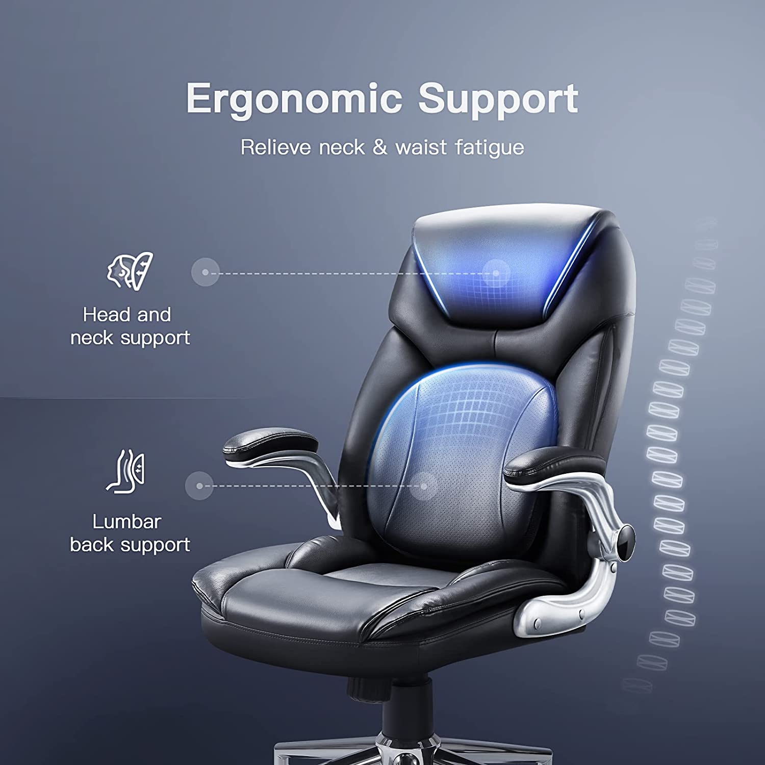Executive Office Chair Adjustable Neck Support Ergonomic Chair