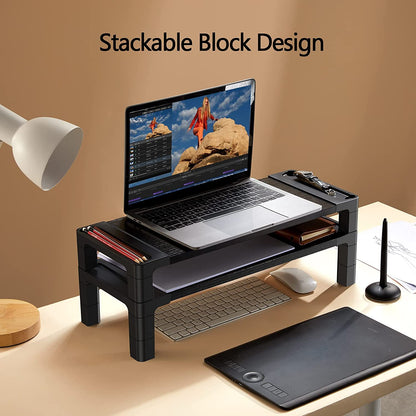 Height Adjustable Monitor Stand (Black)