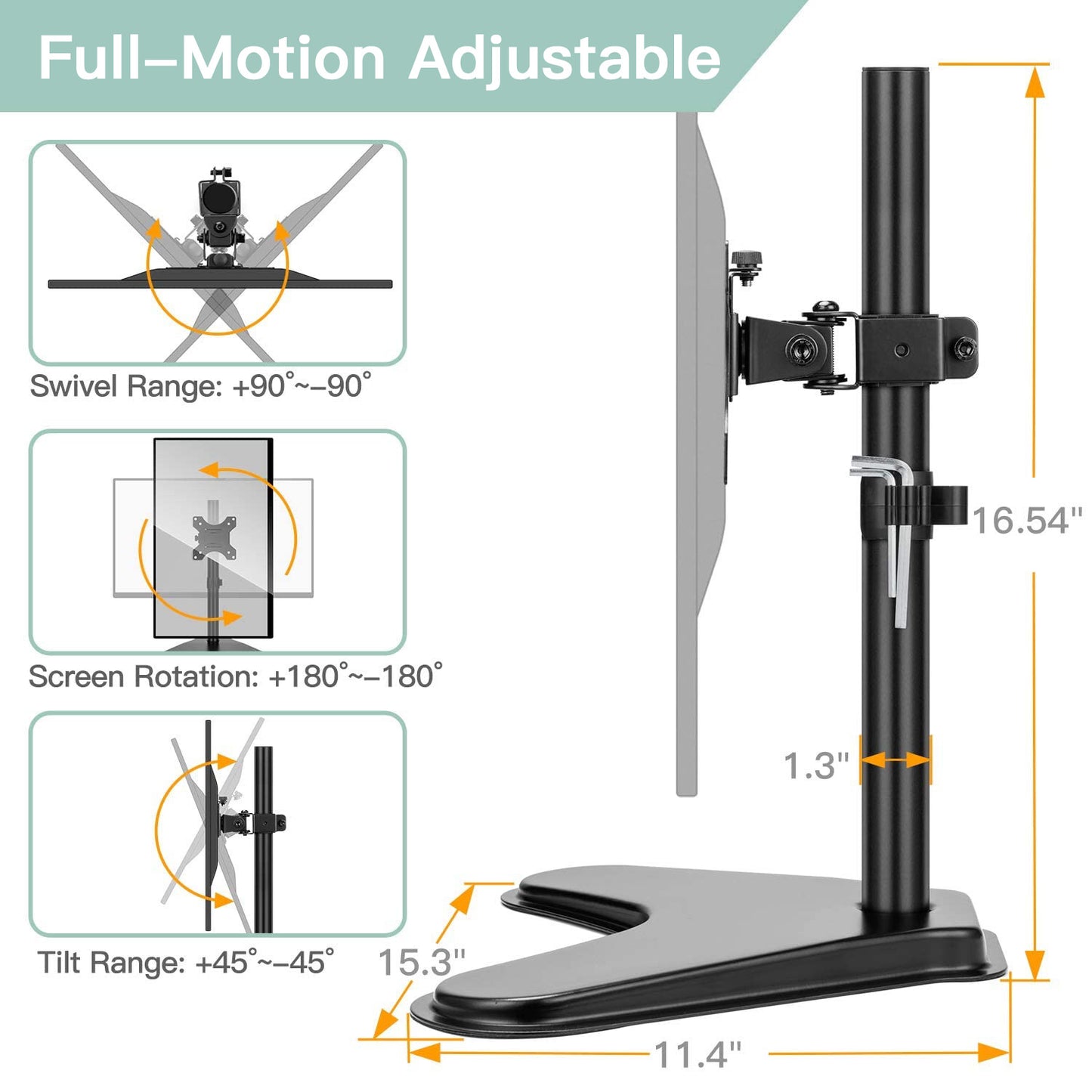 Single Monitor Stand For 13 To 32 Screens – Huanuo