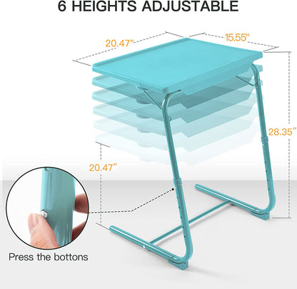 Adjustable TV Tray With 6 Heights & 3 Tilts (Azure)