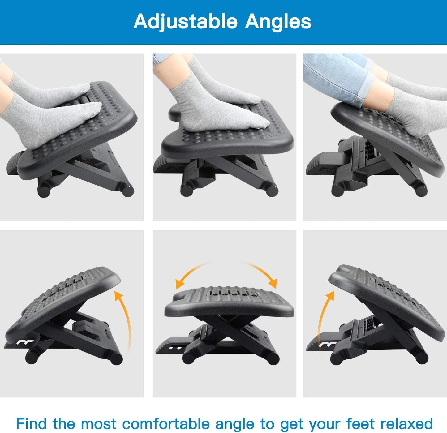 Under Desk Footrest Ergonomic Foot Massager Footrest With Non-slip Foot Pad  And Massage Rollers Pain Relief For Home Office Work - AliExpress